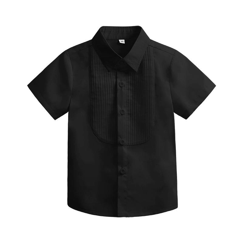 

Сорочка для хлопчиків з довгим/коротким рукавом Весна Літо Смугастий Формальний Топ для Дітей Шкільний Одяг Трендовий Загострений Комір Повсякденний Одяг Бавовна Дитяча Блузка 140cm