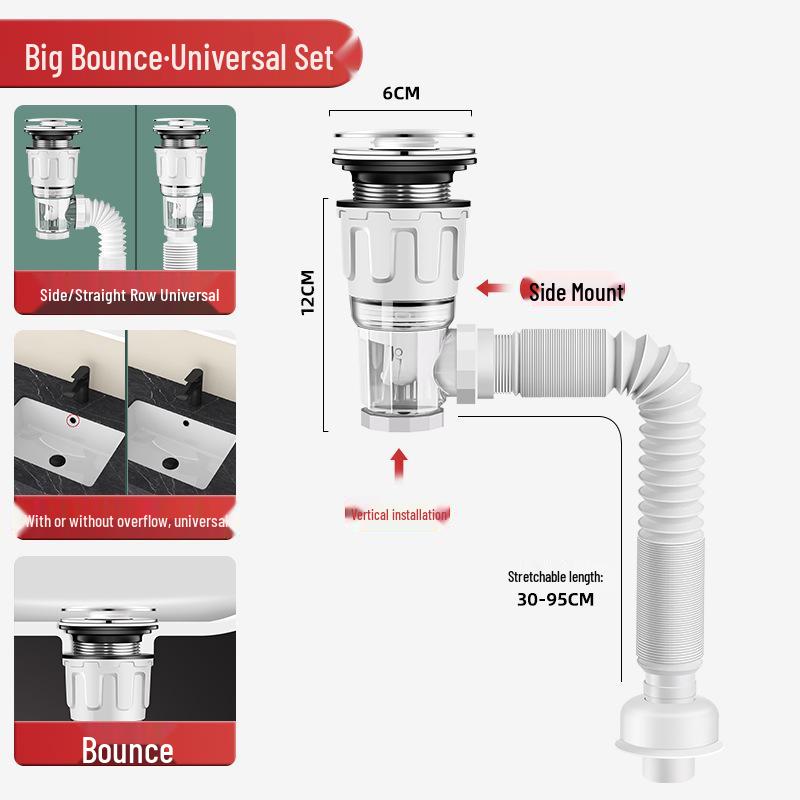 Universal Odor-Proof Bathroom Washbasin Drain Set
