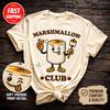 Marshmallow Club Vintage Shirt, Retro Camping Graphic T-Shirt, Cute Roasted Marshmallow Character Tee, Campfire Smores Lover Gift