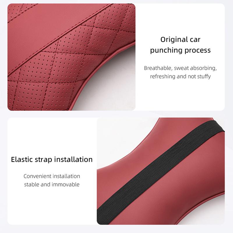AAEB1 Car Seat Neck Pillow Leather Memory Cotton Headrest For Opel Corsa D Astra Insignia Mokka Adam Cascada Car Interior Head Support