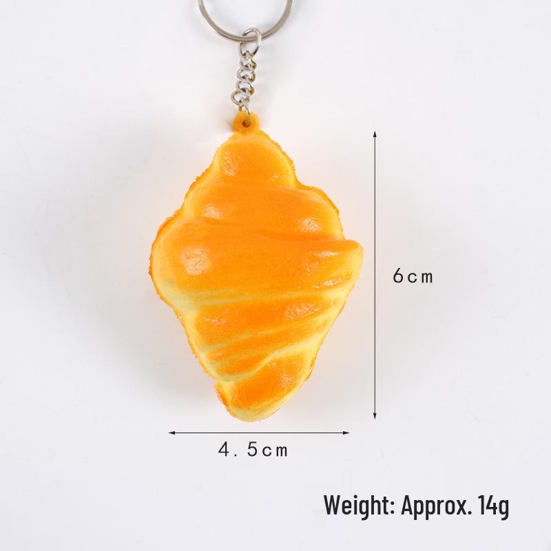 Mini Bread Keychain: Croissant & Pineapple Bun Squeeze Toy