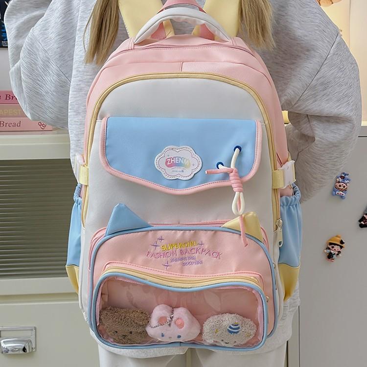 Schoolbag Japanese cute backpack small fresh junior high school student large capacity schoolbag high school student backpack college girl pain bag