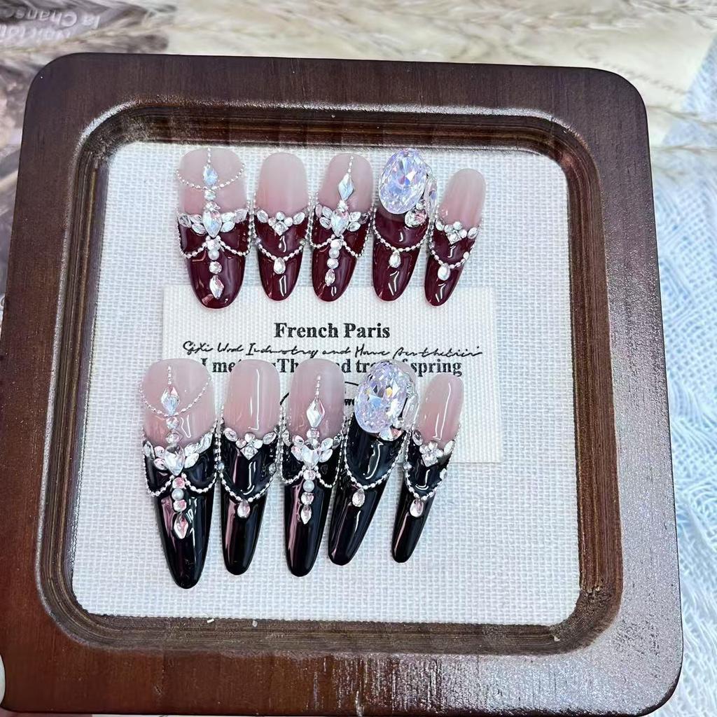 Star Zircon Handmade Wearable Nails - Exquisite High-Quality Nail Art