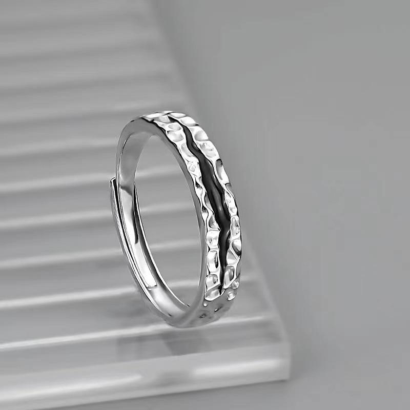 Men s Trendy Adjustable S925 Sterling Silver Abyss Hip Hop Index Finger Ring Open Adjustable