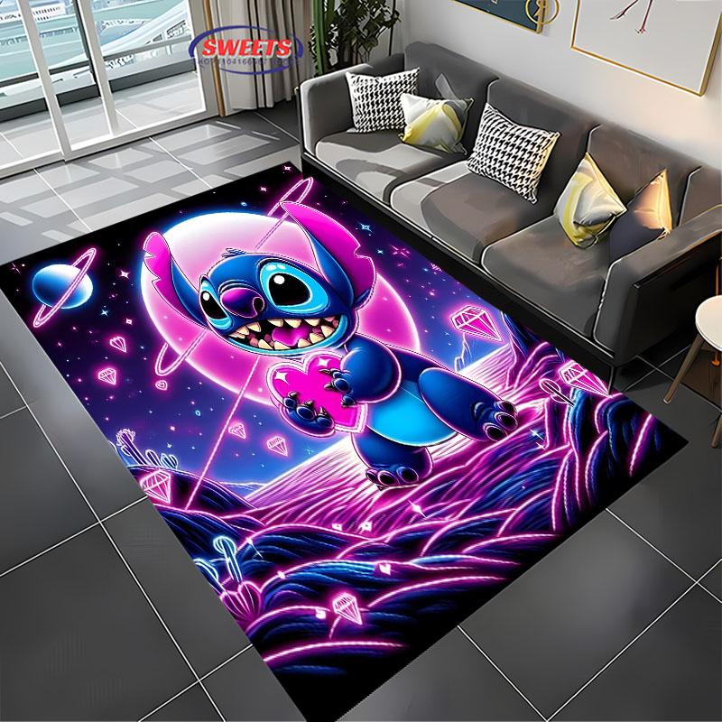 DYWAN NR 4 z motywem Disney Lilo & Stitch! Dywanik do sypialni, salonu, pod łóżko, antypoślizgowy, wykwintny wystrój domu, trwały, można prać w pralce