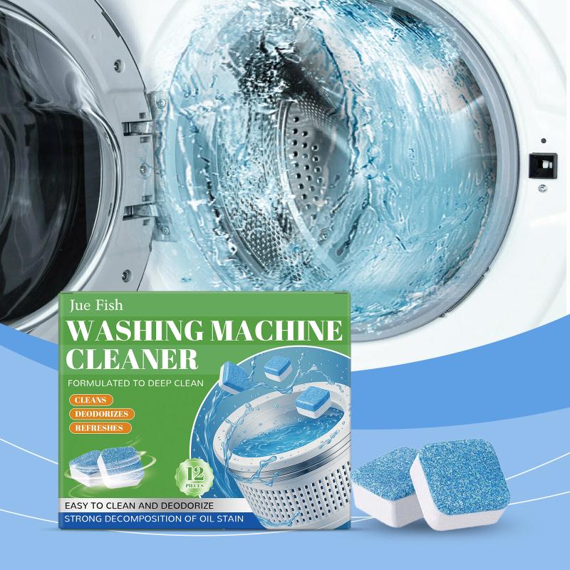 Washing Machine Stain and Odor Remover Tablets Effervescent Deep Cleaning for Universal Washer Maintenance Home Use