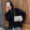 Z Family Women's Bag 2025 New Fashionable Chain Small Square Light Beige Quilted Line Mini Single Shoulder Diagonal Cross
