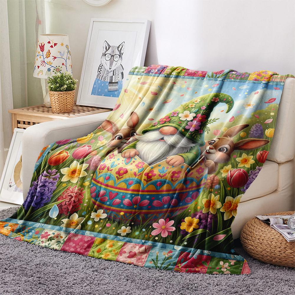 1Pc Cartoon Print Flannel Blanket, High Quality Comfortable for All Seasons, Home Decor, Warmth and Comfort, Perfect for Christmas Birthday Gift