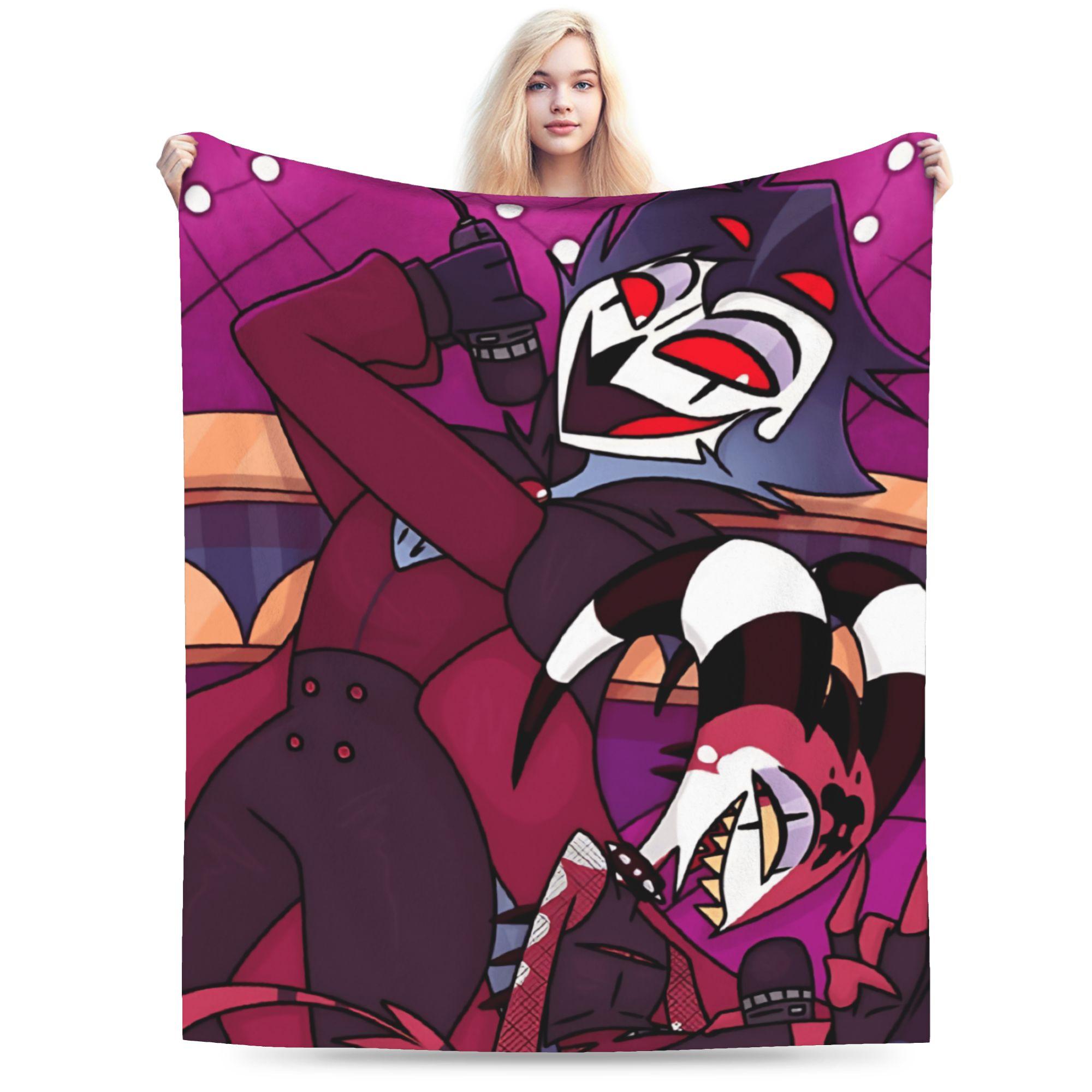 

Warm Blanket Children Picnic Kawaii Loona Anime Bedding Throws Helluva Boss Flannel Bedspread For Couch Bed Fun Sofa Bed Cover 70x100cm