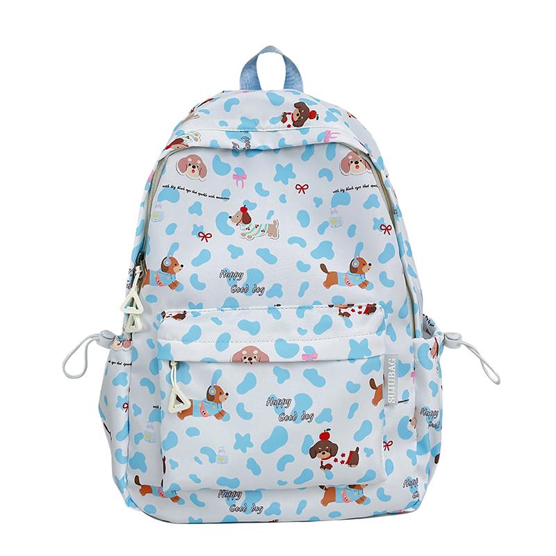 

Женский рюкзак с мультяшным принтом, студенческий школьный рюкзак для девочек, большой вместимости, дорожный рюкзак синий