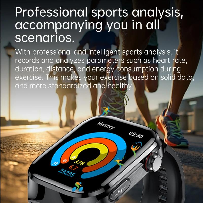 2026 NEW ECG Blood Oxygen Blood Pressure Temp Monitor Men Uric Acid Blood Fat Health Diagnosis HD Bluetooth Call Men Smart Watch
