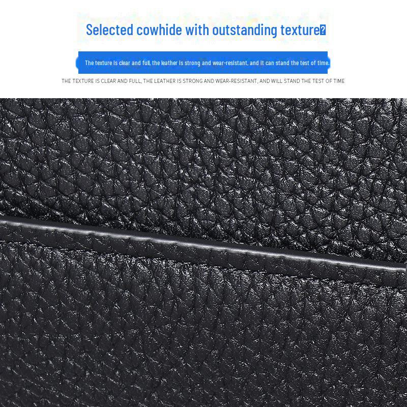 Men's Large Capacity Leather Business Briefcase: Waterproof & Fashionable Handbag