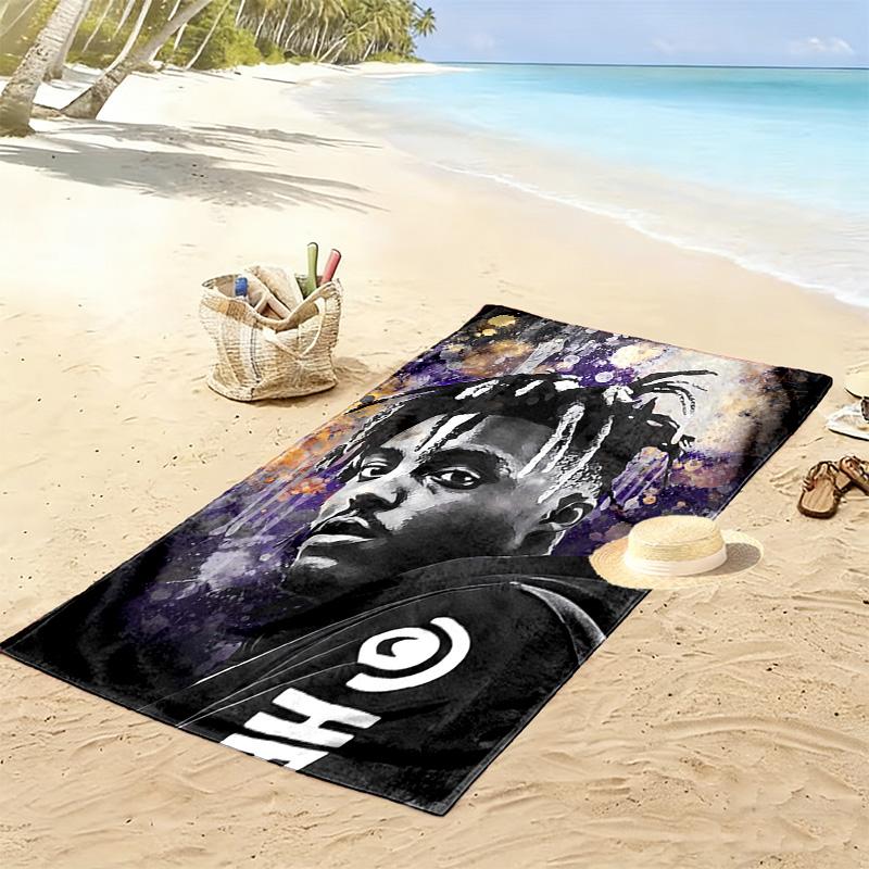 Juice Wrld Print Beach Towel, Large Soft Quick Dry Towel for Beach Camping Swimming