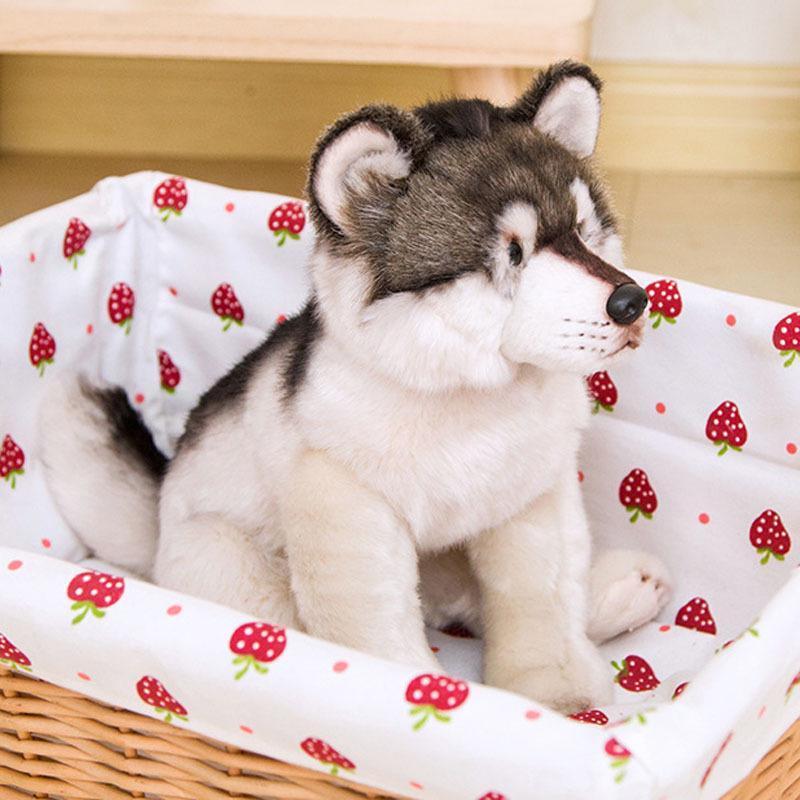 Cute Grey Wolf Plush Toys Simulation Giant Squid Stuffed Toys Cute Animal Plush Dolls for Kids Girls Gifts