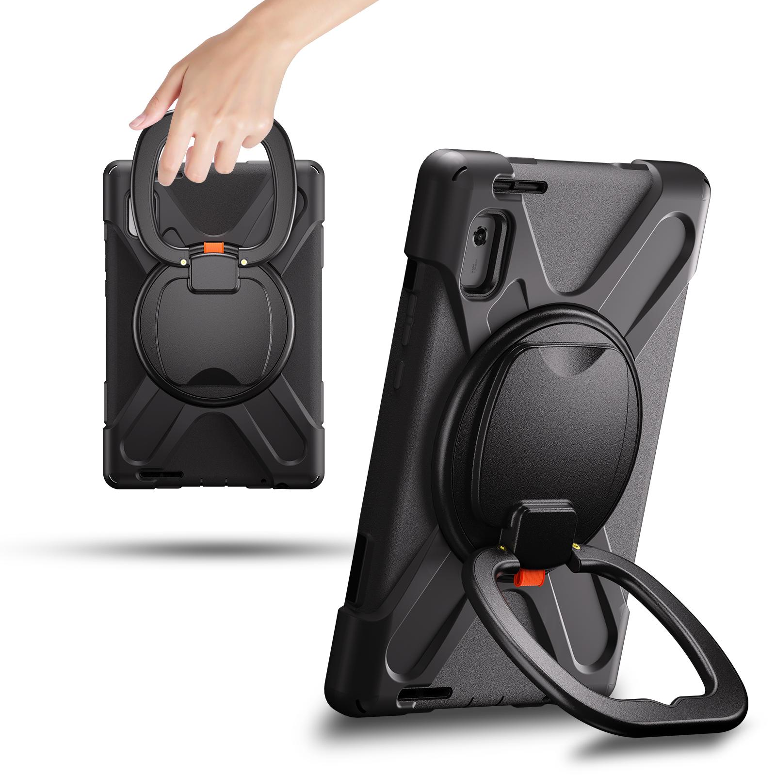 

For Lenovo Tab M9 TB-310FU (2023) 360 Degree Rotating Kickstand Case PC Silicone Tablet Cover Black