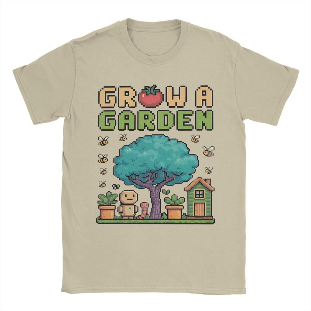 Streetwear Grow a Garden Gamer T-Shirt Men Cotton Short Sleeve Round Neck Summer Top Tee