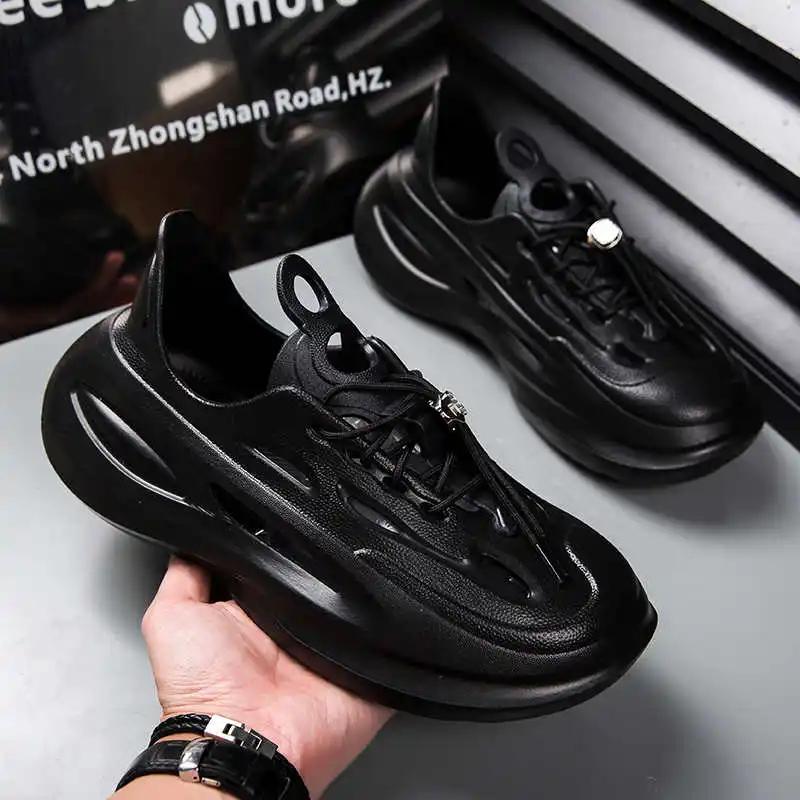 Fashion Round Foot Spring-autumn Green Sport Shoes Therapeutic Men's Colored Sneakers Home Design Bascket High-end Tenid Skor Temis