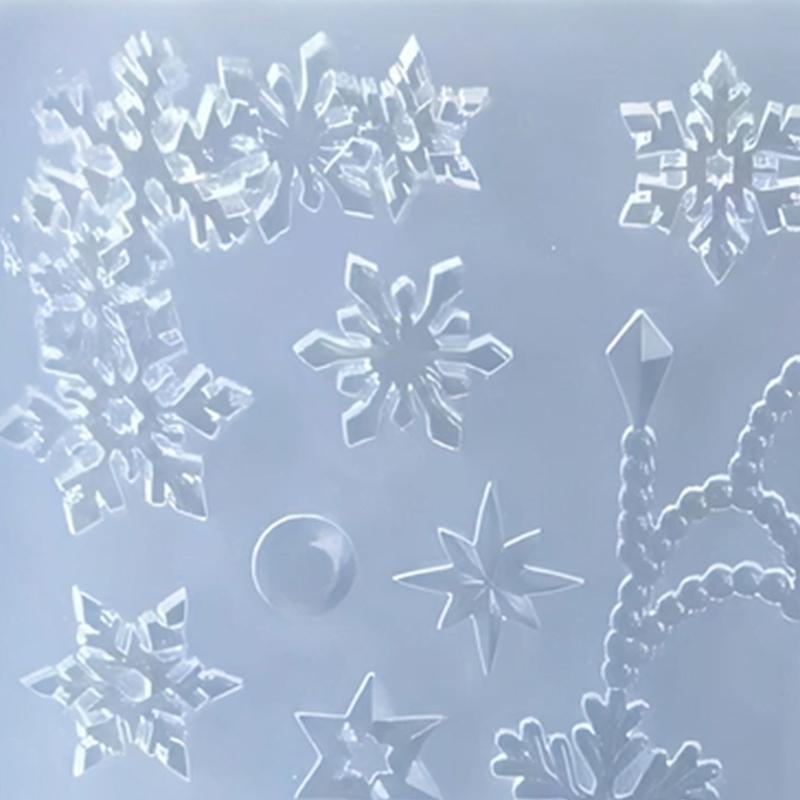 Snowflake Design Silicone Mold For DIY Jewelry Making Crafting Resin Soap Candle Christmas Snowflake Holiday Ornaments