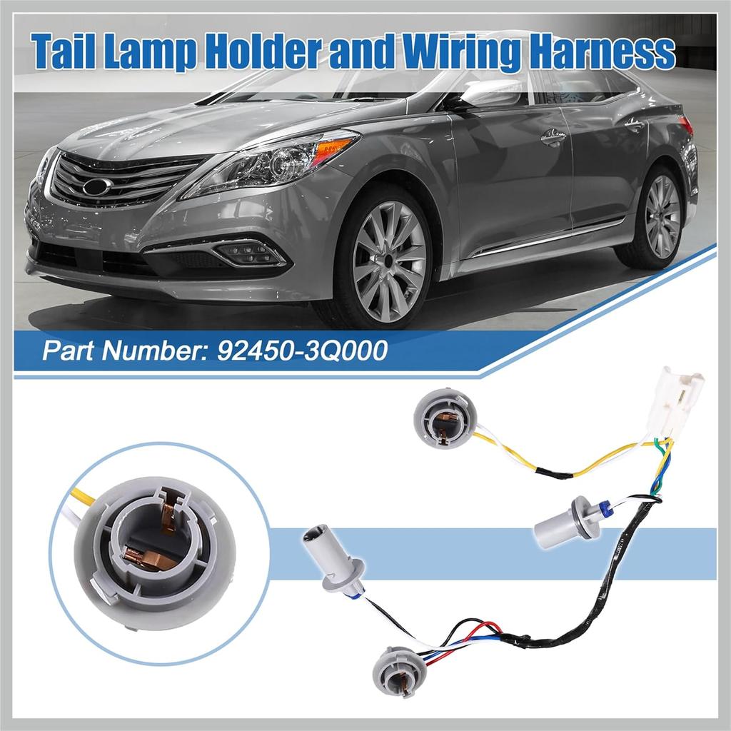 Tail Lamp Holder and Wiring Harness 92450-3Q000 for Hyundai Sonata Sedan Rear Tail Light Lamp Wiring Harness Socket Holder and Wire on Rear Exterior