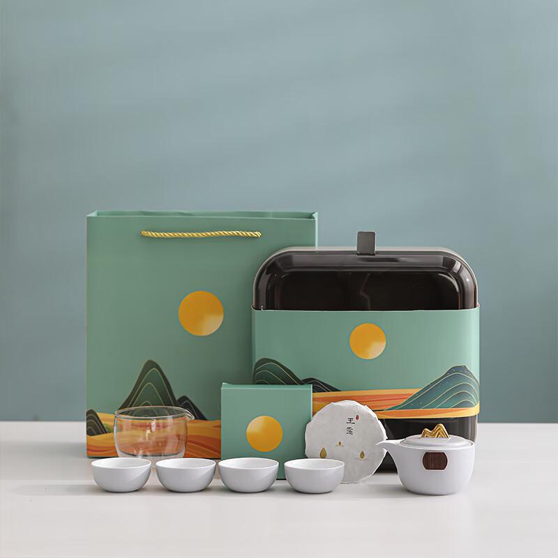 Lan Tai Mountains & Rivers Portable Ceramic Kung Fu Tea Set