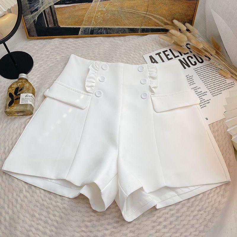 WTEMPO Summer Women's Suit Shorts Slim Fashion Thin Shorts Loose Wide Leg Shorts Double-breasted Suit Shorts Casual Shorts