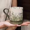 American retro lily of the valley blossom coffee cup, high-end ceramic mug, birthday gift for girls