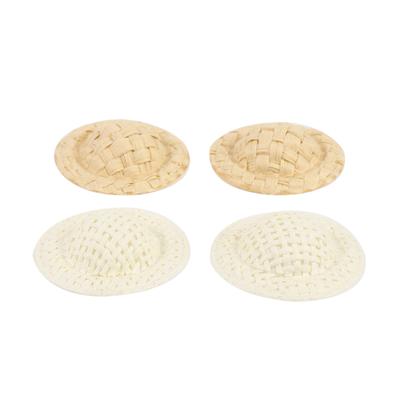 10Pcs Dollhouse Miniature Straw Mini Doll Hat Doll House Ornament Hand Weaved