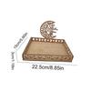 Classic Moon Star Mosque Wooden Eid Food Tray Dessert Fruit Cake Tray Table Decoration For Home Islamic Party Decor Eid Gifts