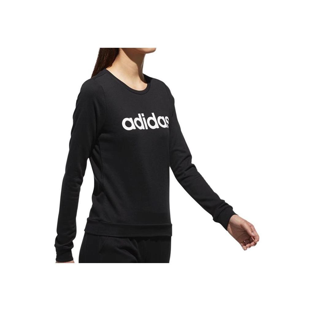 Adidas Pullover Round Neck Comfortable Casual Sweatshirt Women Sweatshirt Black CV9215