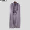 Collar Incerun Men Ruffled Swing Fake Twopiece Long Shawl Shirts