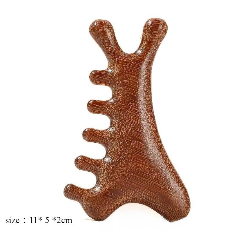 Multi Functional Four in One Massage Comb Head Scraping Meridian Dredging Sandalwood Comb