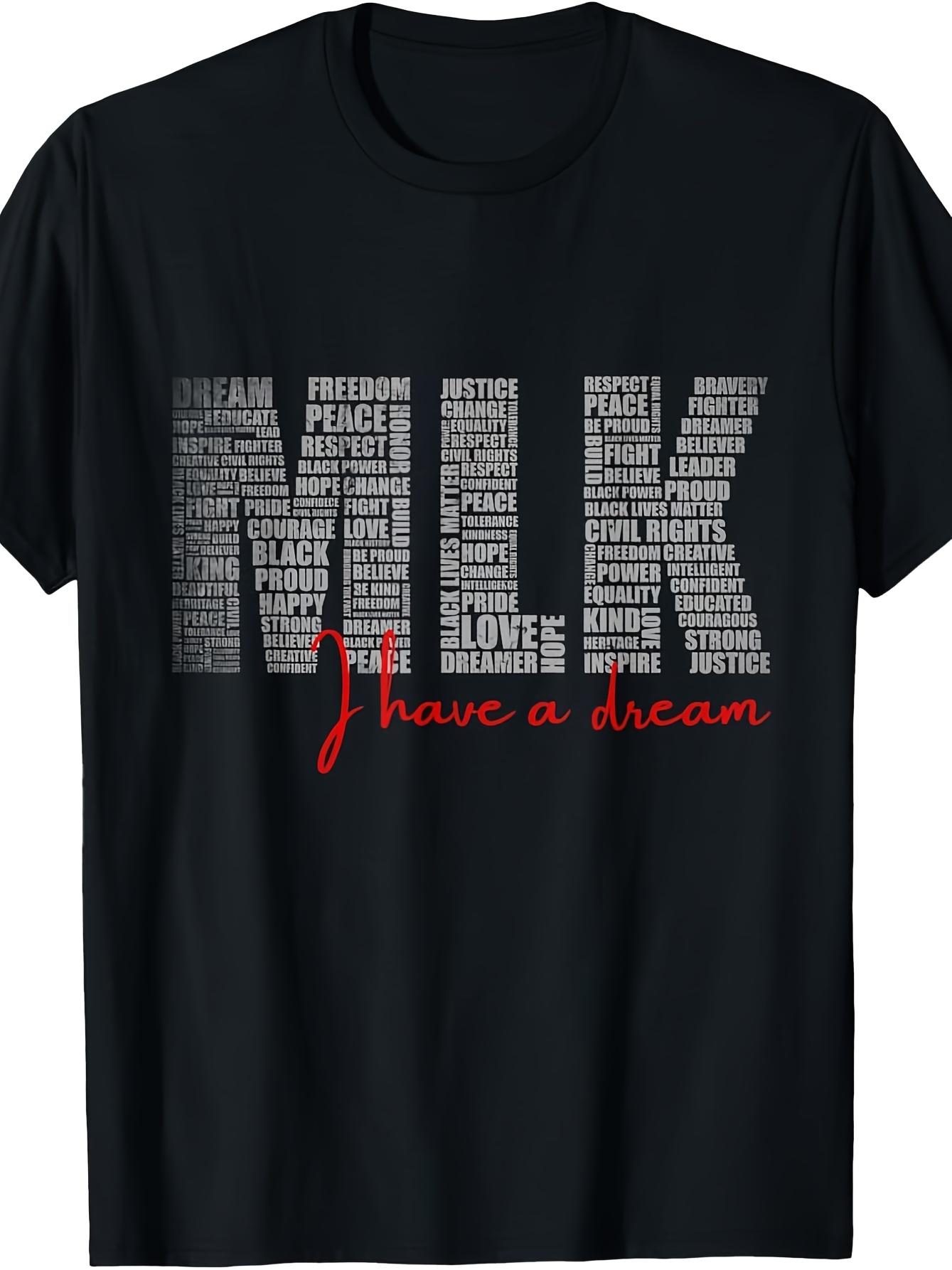 MLK Day T-shirt - Black Civil Rights Leader Tribute Shirt with Freedom Justice Equality Words XXL