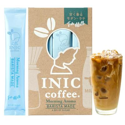INIC Coffee Morning Aroma Barista-Made Sticks, 10 Sticks [Premium Caffe Latte] [Subtle Sweetness of Brown Sugar] [The Peak of Powdered Coffee] [Taste