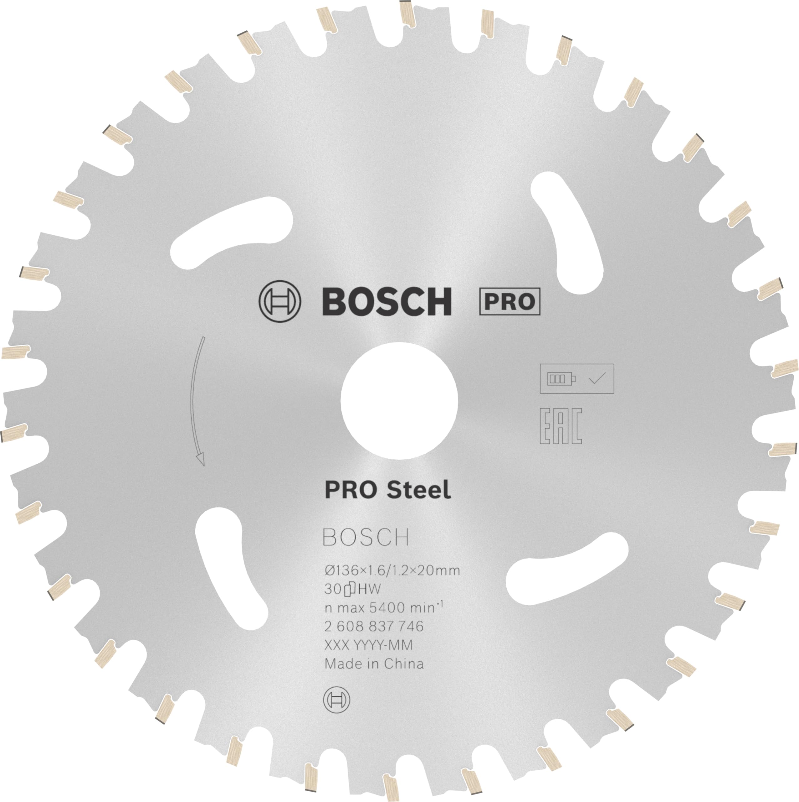 

BOSCH Round tip saw for cordless tools for 2608837746 (136mm, standard, metal)