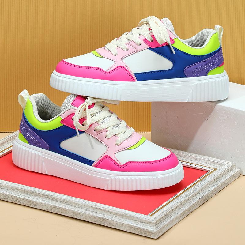 Classic Board Shoes Women Fashion PU Leather Sneakers Men Trendy Flats Casual Versatile Platform Shoes Lace-up Casual Trainers