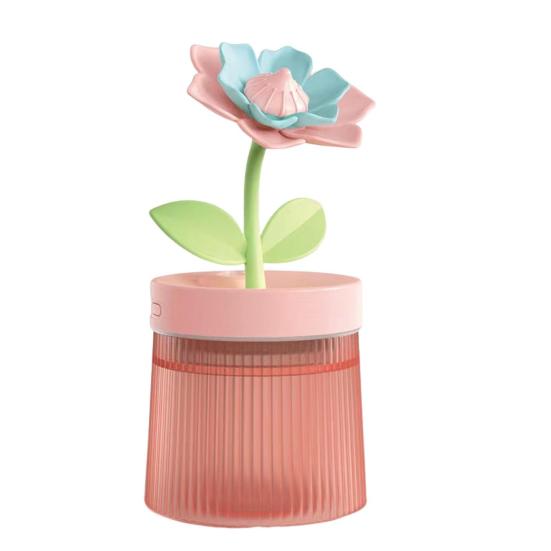 

USB-увлажнитель большой емкости в форме цветка с двойным распылением, низким уровнем шума, автоматическим выключением, увлажнитель воздуха, диффузор эфирных масел со светом Gardenia розовый