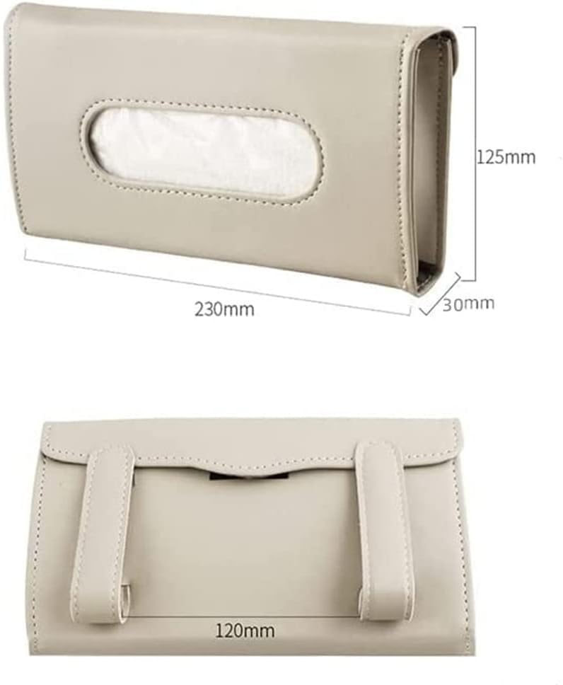 JEYODA Car Tissue Case Car Sun Visor Tissue Headrest Armrest Dashboard PU Leather Hanging (Black)