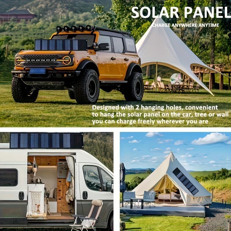 USB Solar Panel Set Foldable Power Bank, Suitable for Outdoor Activities Such As Camping, Hiking, Cycling, Fans, Flashlights, Etc