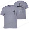 Jesus Kreuz Vintage 3D Druck T-Shirt Herren Damen Oversized Christlicher Glaube Freizeit Oberteile