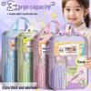 L-Shaped Transparent Mesh File Bag with Zipper: Large Opening Student Tote for Exams