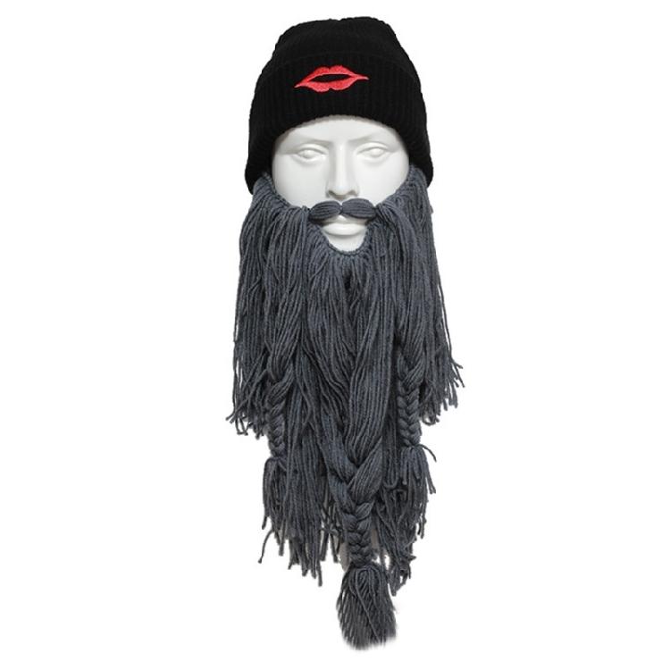 Thick Knit Beard Hat for Teen Handmade Funny Carnival Theater Performances Hat