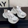 Design Sense Double Shoelace Dad Shoes Women's Spring 2025 New Mesh Breathable Lightweight Thick-soled Casual Sneakers
