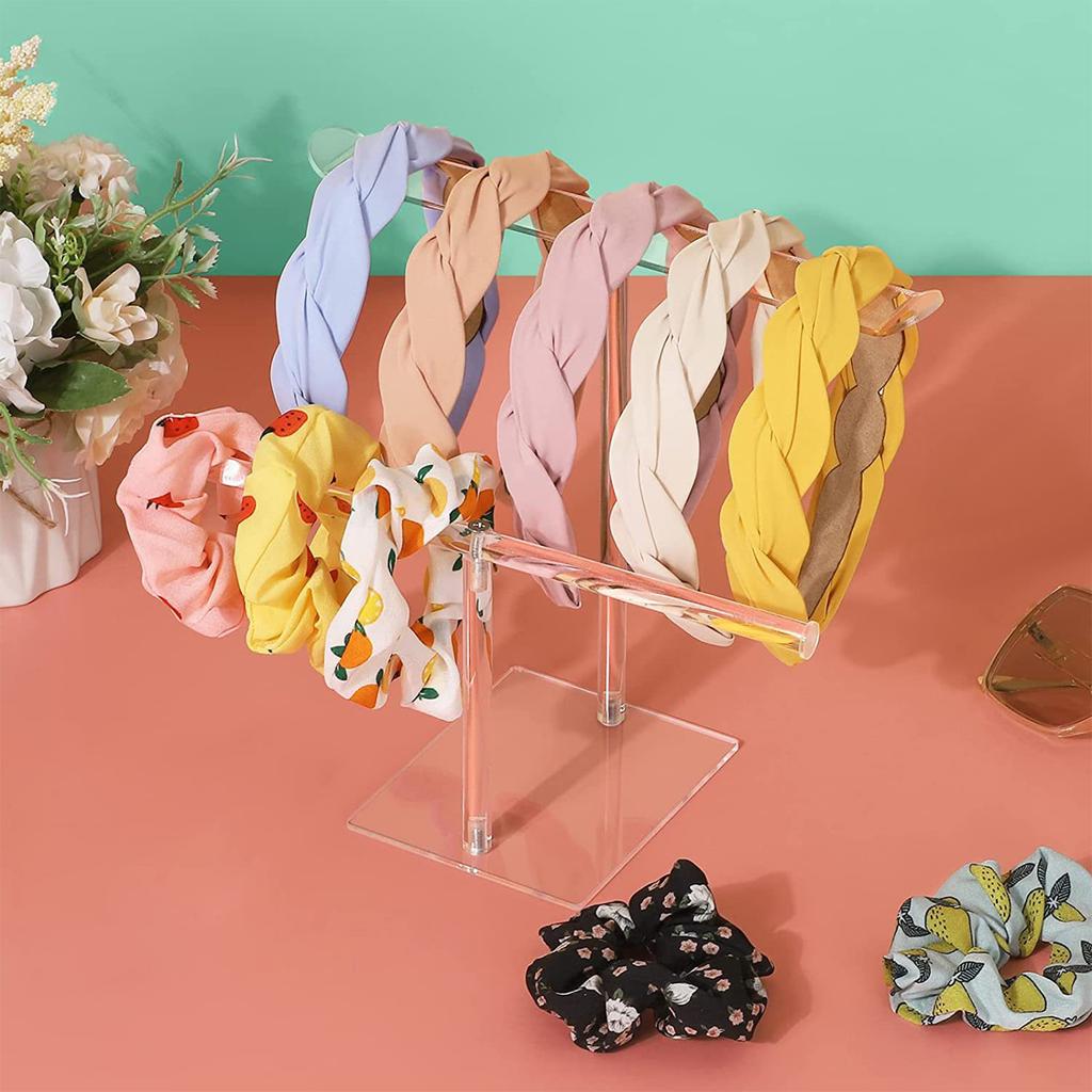 Acrylic Transparent Hairband Organizer Tissue Jewelry Dresser Turban Display Stand