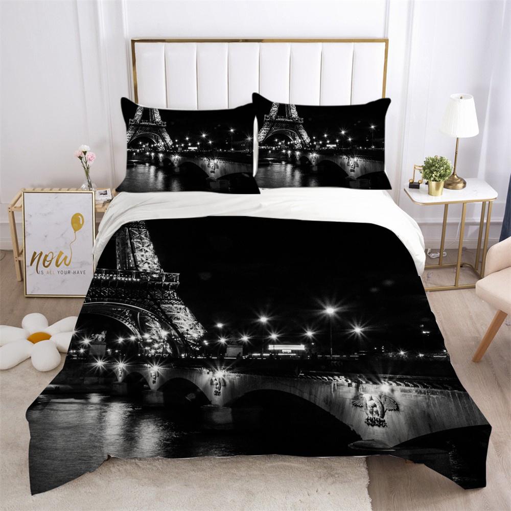 Architectural Printed Bedding Set Microfiber Teens Double Size Bed Set Cover Fashion Highend Home Textiles