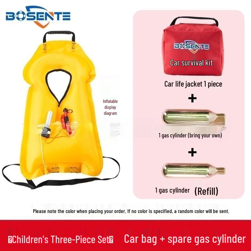 Portable Automatic Inflatable Life Jacket & Rescue Kit /
