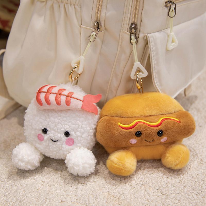 Kids Orange Bread Carrot Fruit Plush Keychain With Portable Decoration Size