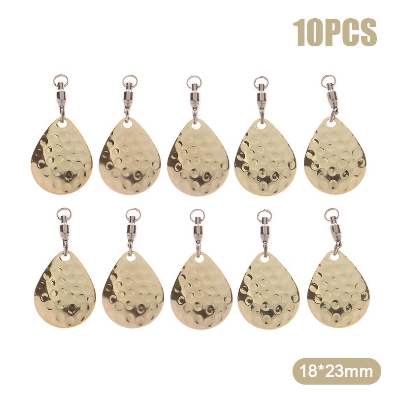 10Pcs Fishing Lure Spoon Diy Connector Spinners Sequins Metal Water Drop Type Fishing Accessories Hard Bait Assist Composite