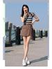 2025 Spring/Summer Women's A-line Irregular High Waist Button Embellished Wide Leg Skirt Shorts