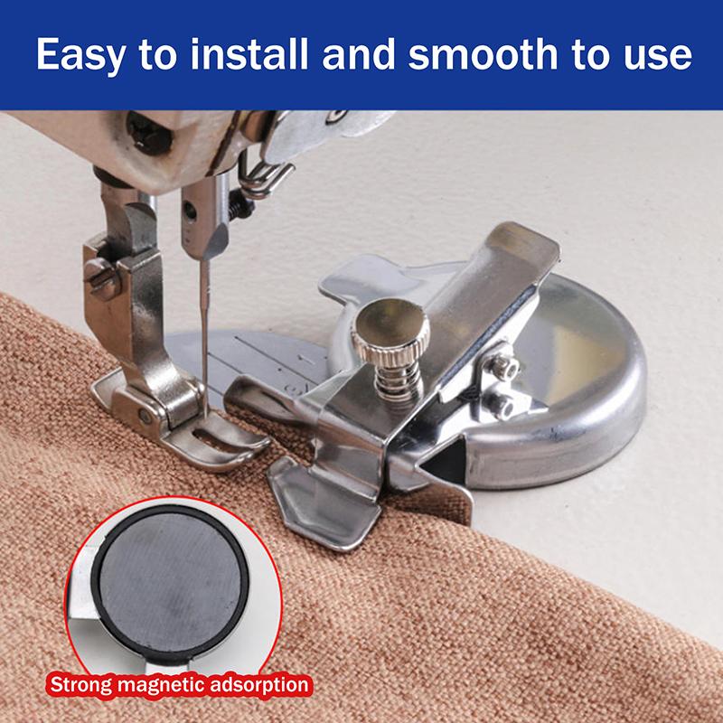 Sewing Machine Round Magnetic Seam Guide With Side Guard Press Straight Line Presser Anti-Curling Sewing Adjustable Accessories