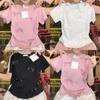 Tshirt With Butterfly Bow Pattern Polyester Short Sleeve Summer Casual Top For Women
